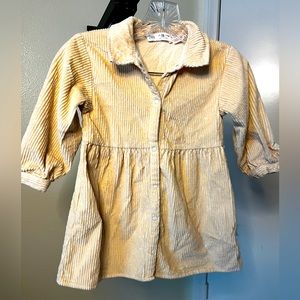 Corduroy Longsleeve Dress Zara
